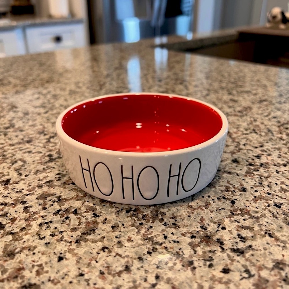 Rae Dunn HO HO HO Dog Cat Pet Bowl